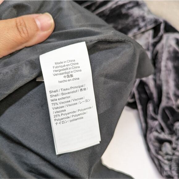 NEW J. Crew Puff Sleeve Black Velvet Midi Dress Button Front Womens 10 BD492 - Picture 10 of 15